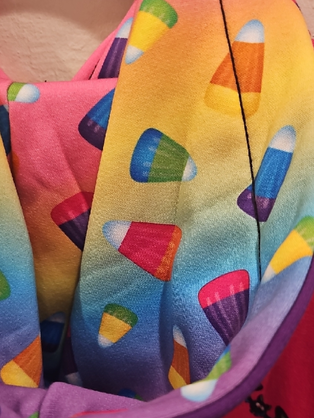 Lisa Frank Pink to Purple Halloween Pullover Hoodie - Picture 5 of 8